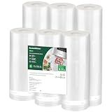 Bonsenkitchen Vacuum Sealer Rolls Bags, 6 Pack 3 Rolls 11" x 20' + 3 Rolls 8" x 20' Commercial Grade BPA Free Bag Rolls, Durable Customized Size Food Vac Bags for Storage and Sous Vide Cooking VB3211