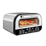 Gourmia Indoor Pizza Oven Air Fryer Toaster – 1800W Countertop Multi-Cooker with Pizza Stone, Digital Controls & 6 Presets, Stainless Steel