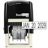 ExcelMark 7820 Self-Inking Rubber Date Stamp – Great for Shipping, Receiving, Expiration and Due Dates (Black Ink)