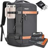 Velaybor 42L Travel Backpack with 4 Packing Cubes, TSA Friendly Flight Approved Carry-On Bag, Water-Resistant Weekender Business Backpack for Men Women, Fits 17.3" Laptop