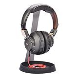 Avantree HS102 - Metal & Silicone Headphone Stand Hanger with Cable Holder, Black Desk Earphone Mount Rack, Fancy Music Studio Accessories