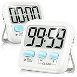 Antonki 2 Pack Digital Timer for Kids, Magnetic Countdown Kitchen Timers for Cooking, Egg, Classroom, Teacher, Exercise, Study, Oven - Battery Included