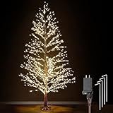 Lituplife 6FT Lighted Birch Tree with 1300 LED Lights, Twinkle Light Brown Christmas Tree with Timer IP44 Waterproof for Indoor Outdoor Festival Wedding Party Christmas Decorations