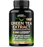 Green Tea Extract Capsules with Green Coffee Beans & Apple Cider Vinegar - Energy & Metabolism Support - Green Tea Supplement 50% EGCG - 20:1 Natural Extract - for Men & Women - 120 Vegan Capsules