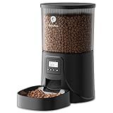 PETULTRA Automatic Cat Feeder: 4L Timed Cats Food Dispenser Programmable 1-6 Meal for Cat and Small Medium Dog- Auto Pet Feeder Easy to Set Up Dual Power Supply with Desiccant Bag| Detachable Washable