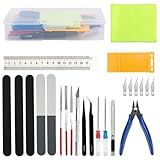 Professional 24PCS Gundam Model Tools Kit Hobby Building Tools Craft Set Gundam Modeler Basic Tools for Basic Model Building, Repairing and Fixing