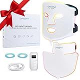 Nourished Bodynskin LED Light Therapy Face & Neck Mask - Facial Skin Care Device - 7 Colors Red & Blue - Rejuvenation, Anti-aging Product for Wrinkles