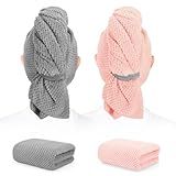 BEoffer 2 Pack Microfiber Hair Towel 41 x 24 inch Fast Dry, Soft, Absorbent