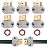 Hose repair kit,（3 Sets）garden hose repair Fittings Aluminum Female and Male With Zinc Clamp Water Hose End Repair Connector Fit 3/4 Inch And 5/8 Inch Garden Hose，garden hose repair kit