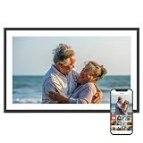 Digital Picture Frame, Frameo 15.6 Inch Large Digital Photo Frame WiFi, 1920*1080 IPS FHD Touch Screen Large Display, Tabletop&Wall-Mounted, Electronic Photo Frame, Share Video, Birthday Gifts for Mom