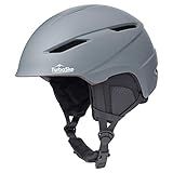 TurboSke Ski Helmet, Snowboard Helmet Snow Sports Helmet, Audio Compatible and Lightweight, ASTM Standard Helmet for Men, Women and Youth (S, Gray)