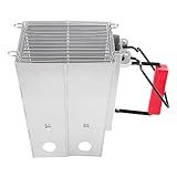 Royal Gourmet Foldable Charcoal Chimney Fire Starter Camping Grill, silver and red