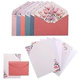 Floral Stationery Paper, 36 Pieces Stationery Set(24 Writing Stationery Paper + 12 Envelopes), Letter Writing Sets, Fancy Envelopes, Stationary Supplies for Love Letter, Party Invitations, Invitation