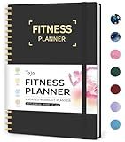 Fitness Workout Journal for Women & Men, A5(5.5" x 8.2") Workout Log Book Planner for Tracking, Progress, and Achieving Your Wellness Goals-Black
