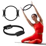 Gaiam Pilates Ring 15" Fitness Circle - Lightweight & Durable Foam Padded Handles | Flexible Resistance Exercise Equipment for Toning Arms, Thighs/Legs & Core, Black