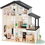 Best Choice Products Pretend Play Wooden Doll House with 40 Interactive Accessories, 3-Story Modern Toy Dollhouse Playset with 6 Rooms for Kids - White