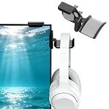 SIROLISA Clamp-On Headset Holder for Monitor, Adjustable Headphone Hanger