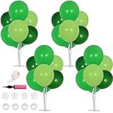 TONIFUL 4 Green Table Centerpiece Balloons Stand Kit with Green Balloons for Forest Wild Theme Party Baby shower Birthday,St. Patrick's Day,Christmas Party,Easter,Supplies Decorations