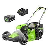 Greenworks 80V 21" Self-Propelled Cordless Lawn Mower – Brushless Motor, LED Lights, 4.0Ah Battery & Rapid Charger (75+ Compatible Tools)