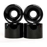 RaceBon 60mm Longboard Skateboard Wheels Hardness 78A Polyurethane Cruising Wheel Free 608 Bearings and Spacers Set of 4 (Black)