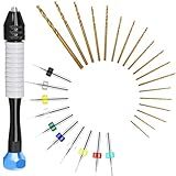 Micro Drill Bits Set with Pin Vise | Small Hand Drill - Pin Vise Hand Drill Manual, PCB Mini Bits for Resin Beads Polymer Clay | DYI Jewelry Making, set