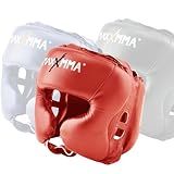 MaxxMMA Headgear L/XL Boxing MMA Training Kickboxing Sparring Karate Taekwondo (Red)