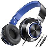 AILIHEN C8 Kids Wired Headphones with Mic for School, 3.5mm Jack, BlackBlue