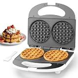 SugarWhisk Double Mini Waffle Maker Machine, Chaffle Maker, Waflera Electrica, Small Waffle Iron for Waffles, Keto Chaffles, Hash Browns, Cookies, 4 Inch
