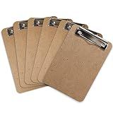 Mini Clipboard 6" x 9" (Set of 6) Memo Clipboard | Small Clipboards 6x9 with Low Profile Clip, Mini Clipboards 6x9 Menu Holder, Ideal for Kids, Classrooms, Parties, Hosting Events, and Crafts