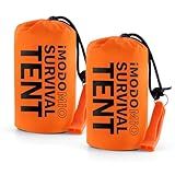 Emergency Survival Tent Life Shelter - 2 Person Mylar Emergency Shelter Tube Tent with Emergency Whistle & Paracord, All-Weather Essential Survival Gear for Camping, Hiking, & Survival Kits
