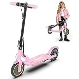 WERHY Foldable Kids Electric Scooter for Aged 6-10, 350W Motor, Max 12/16Miles Long Range, 19 MPH Max Speed, 8.5" Solid Tire, Lightweight Foldable E-Scooter with Dual Braking, Digital Display