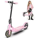 WERHY Foldable Kids Electric Scooter for Aged 6-10, 350W Motor, Max 12/16Miles Long Range, 19 MPH Max Speed, 8.5" Solid Tire, Lightweight Foldable E-Scooter with Dual Braking, Digital Display