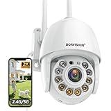 BOAVISION 2K Security Camera Outdoor, Wireless WiFi IP Camera Home Security System 360° View,Motion Detection, auto Tracking,Two Way Talk, pan Tile Full Color Night Vision 5G/2.4G WiFi