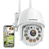 BOAVISION 2K Security Camera Outdoor, Wireless WiFi IP Camera Home Security System 360° View,Motion Detection, auto Tracking,Two Way Talk, pan Tile Full Color Night Vision 5G/2.4G WiFi