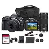 Canon EOS R100 Mirrorless Camera Double Lens Kit with RF-S 18-45mm and RF 75-300mm Lenses | Compact 24.2MP APS-C Camera with 4K Video, Dual Pixel Autofocus with Bag and 64GB Card