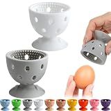 2 PCS Egg Washer for Fresh Eggs, Silicone Egg Brush Cleaner, Egg Cleaner Scrubber for Fresh Eggs, Reusable Multipurpose Washing Egg Tool for Fruits and Vegetables (Grey/White)