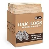 Kiln Dried Oak Firewood Bark Free Hardwood Logs for Pizza Ovens Fire Pits Fireplaces Clean Hot Burning Lights Quickly 10in 18lbs