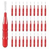 ARTIBETTER 50pcs Interdental Brushes, 3mm Red- Picks for Teeth Cleaning, Proxy Brush, Plaque Remover, Flossers, Portable Oral Hygiene Tools for Adults & Travel