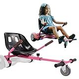 Hoverboard Seat Attachment for 6.5”-10” Hover Board, Buggy Go Kart Conversion Kit, Accessory for Self Balancing Scooter, Hoverboards Go-Cart for Kids or Adults, Pink