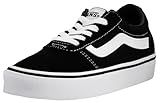 Vans Women's Ward Sneaker, Black ((Suede/Canvas) Black/White Iju), 10
