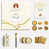 PLEARTY Kintsugi Repair Kit Food-Safe Linseed Resin Dishwasher-Proof 20g Metallic Gold Mica Powder Detailed Booklet Modern Kintsugi kit for Beginners Japanese Art Gold Repair Kit