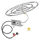 Skyflame 36" Stainless Steel Burner Ring Installation Kit, Round Jet Burner Ring with All Complete Connection Accessories, Outdoor DIY Round Gas Fire Pit Kit