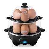 Dash Deluxe Egg Cooker, 12 Hard Boiled Eggs, Black