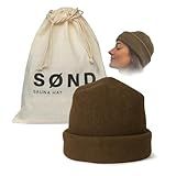 Sauna Hat – Natural Merino Wool Sauna Accessory for Heat Protection – Includes Travel Pouch – Eco-Friendly, Lightweight & Durable – Modern Banya Hat for Men & Women – Luxury Gift for Sauna Lovers