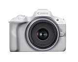 Canon EOS R50 Mirrorless Camera RF-S18-45mm F4.5-6.3 is STM Lens Kit, 24.2 Megapixel CMOS (APS-C) Sensor, 4K Video, Hybrid Camera, Photo and Video, Vlogging, Content Creator, RF Mount, White