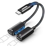 UGREEN Magnetic USB C Splitter 1 in 2 Out Dual USB C Headphone and Charger Type C Audio Adapter with PD 60W Fast Charging Dongle Cable for iPhone 17 Pro Max, Galaxy S25, Pixel 10, iPad Pro, Switch 2