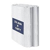 DGSL Double Reflective Bubble Foil Insulation Foam, 23.6 in X 10 FT Aluminum Foil Thermal Insulation Radiant Barrier for Window, Garage Door, RV, Roof