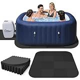 GOOFCXO 85 Inch Hot Tub Mat & Pad for Inflatable Tubs, 1/2" Extra Thick Hot Tub Pad Foundation Non-Slip EVA Foam Padding for Outdoor Hot Tubs Pool Spa Pad Game Camping Mat, Easy Clean