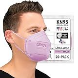 AccuMed BNX 20-Pack KN95 Face Mask, Disposable Particulate KN95 Mask Made in USA, Protection Against Dust, Pollen and Haze (20 Pack) (Earloop) (Model: E95) Violet