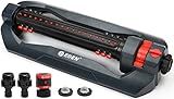 Eden 96212 Turbo Oscillating Sprinkler | Covers Up to 4,400 sq. ft., 18 Precision Nozzles, Adjustable Range, Flow Control, Triple Nozzle Width Switches, Turbo Drive Motor, Quick Connect Bundle